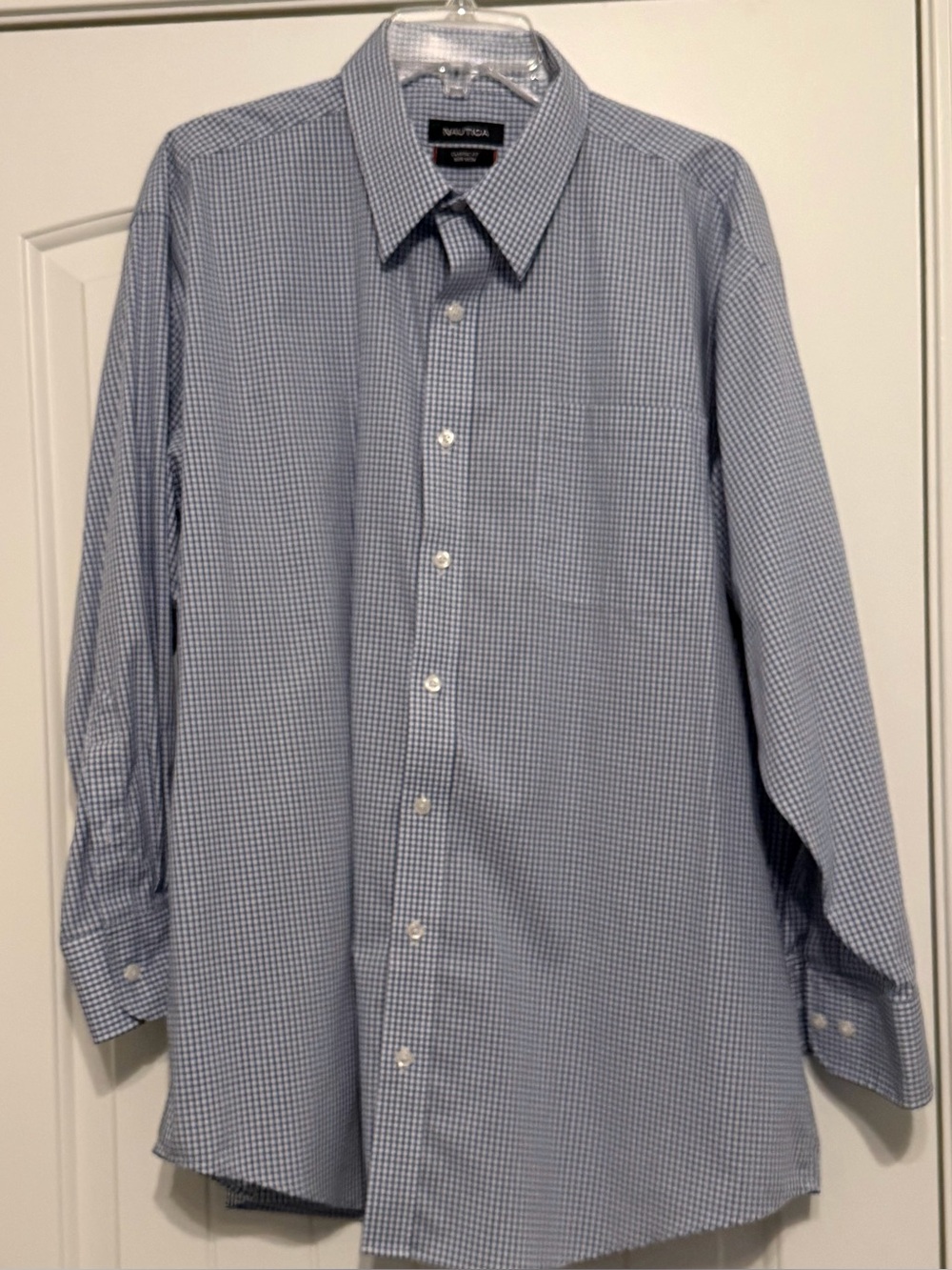 nautica classic fit dress shirt 💙 blue gingham